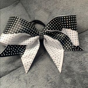 Black and white cheer bow